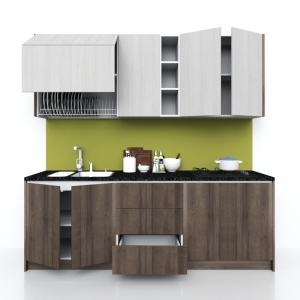 Tủ bếp, Melamine - 2200x620x2350